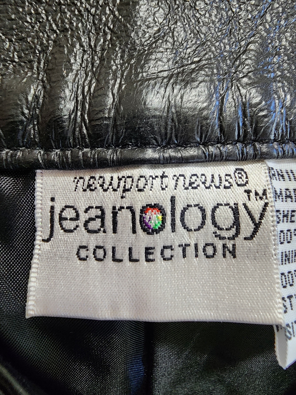 Newport News Jeanology Vintage Y2K Leather Pants Black 2P E6278 - Picture 11 of 13